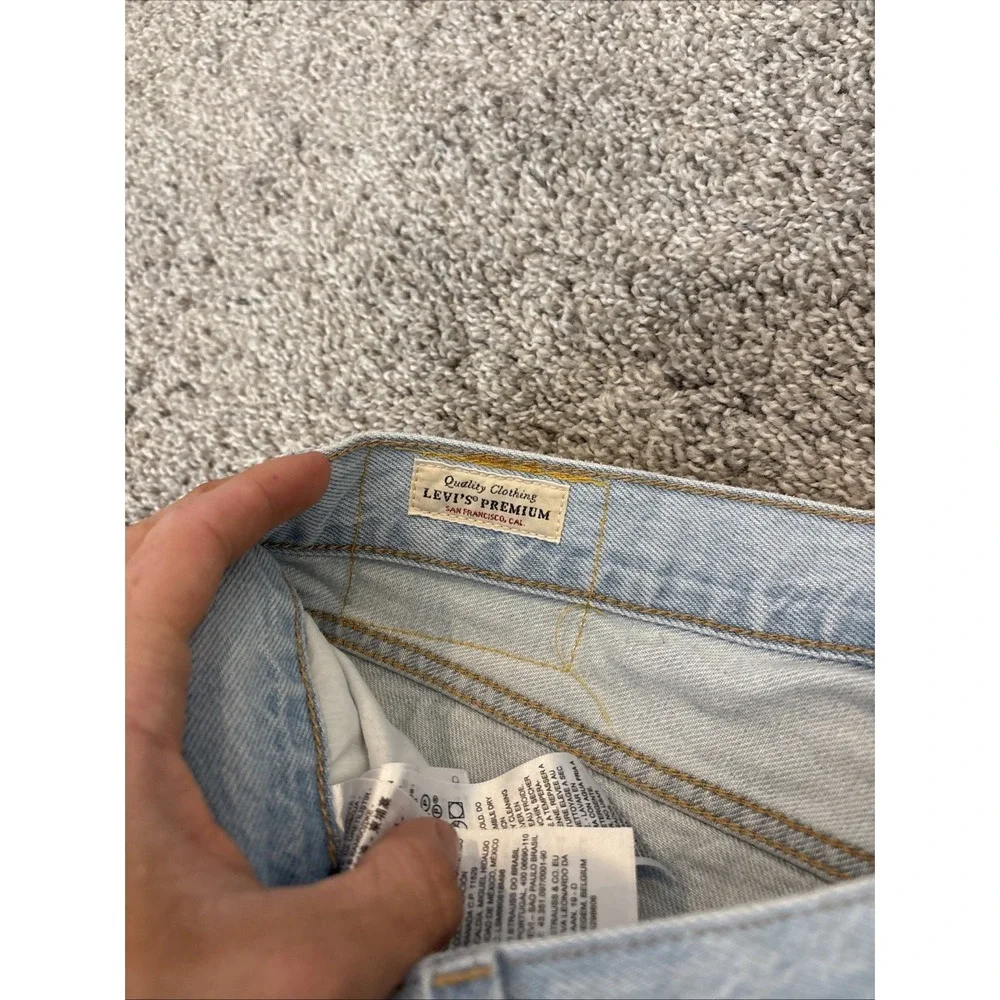 LEVIS PREMIUM High Rise BAGGY DAD WIDE LEG Pleated Jeans 31 (36x30) Flower Patch